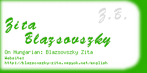 zita blazsovszky business card